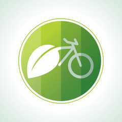 ecology icons with green leaves in vector