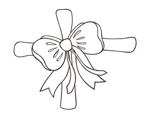 Graphic bow. Black and white