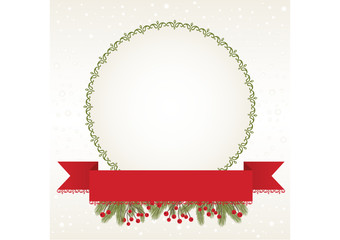 Christmas Background with Banner and Frame