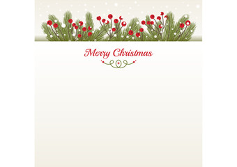 Christmas Background with Fir Twigs and Greetings