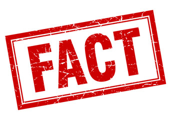 fact red square grunge stamp on white