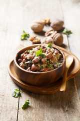Red beans in walnut sauce, Georgian cuisine