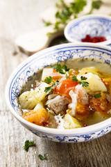 Soup with meat and vegetables