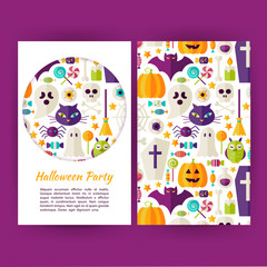 Vector Halloween Party Banners Set Template