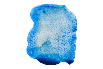 Watercolor hand drawn isolated blue spot. Raster illustration