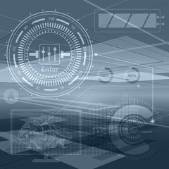 Abstract technology contour objects.Financial modern presentatio