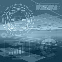 Abstract technology contour objects.Financial business presentat