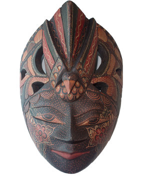Batik Wooden mask souvenir on white background