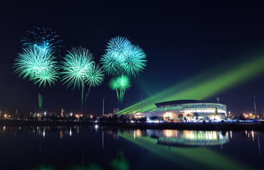 Fototapeta premium beautiful firework over stadium