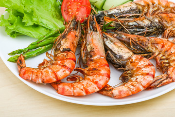 Grilled prawns