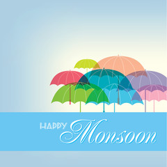 Naklejka premium Monsoon offer and sale banner, flyer or poster.