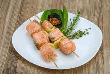 Salmon skewer