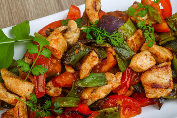 Stir fried chicken with vegetables