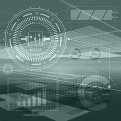 Fototapeta premium Abstract technology contour objects.Financial business presentat