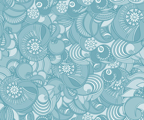 Multicolored floral seamless texture, waves. Elegance background