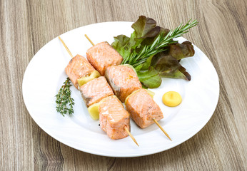 Salmon skewer