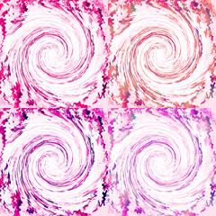 Colorful oil paint stains. Blob watercolor painted. Purple brush