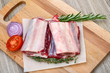 Raw beef ribs