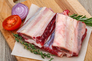 Raw beef ribs