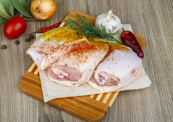 Raw chicken thighs