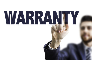 Business man pointing the text: Warranty