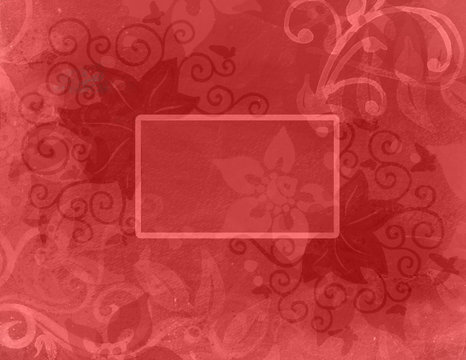 Formal Red Floral Background With Text Box