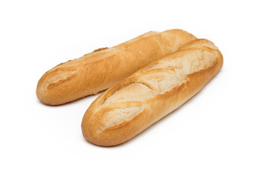 Baguettes su fondo bianco