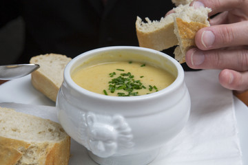 bowl of cream soup