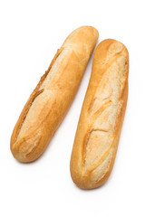 Baguettes su fondo bianco