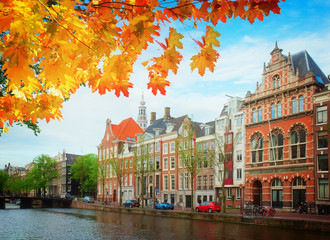old  houses of Amsterdam, Netherlands