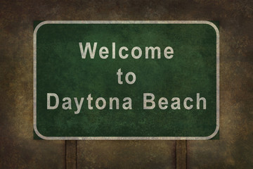 Welcome to Daytona Beach roadside sign illustration
