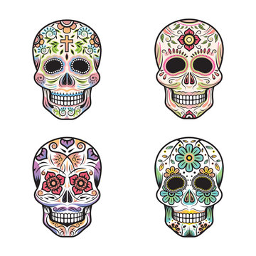 Day of the Dead Skulls, Colorful Set