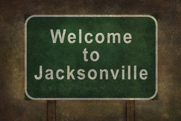 Welcome to Jacksonville roadside sign illustration