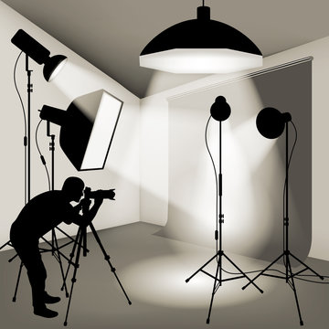 Photographer working in the studio