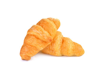 fresh croissant on white background