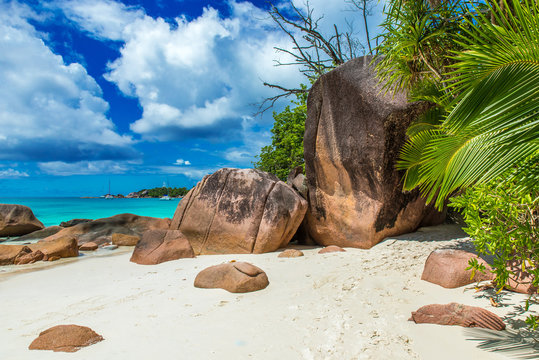 Anse Lazio - Paradise beach in Seychelles, tropical island Praslin