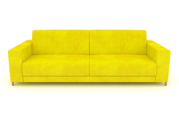 isolated yellow sofa.