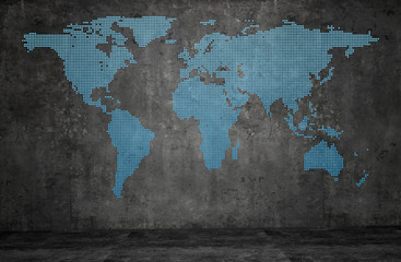 World maps and wall texture background