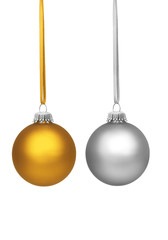 Goldene und Silberne Weihnachtskugel