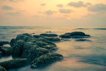 Lonely sunset over the sea