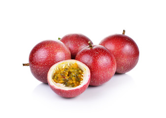 Passion fruit on white background