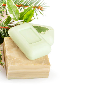 Bars of harbal handmade soap