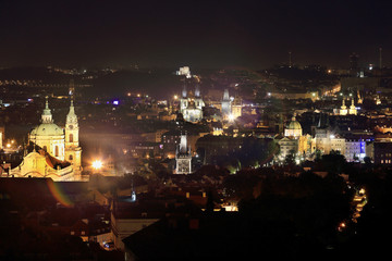 Fototapeta na wymiar Night Prague City, Czech Republic