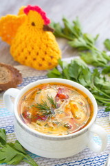 Chicken soup with vegetables