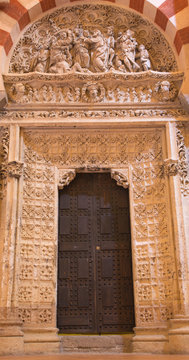 Cordoba - little late gothic portal in the Cathedral