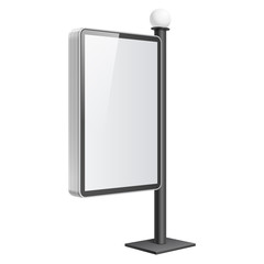 Realistic light box template on white background