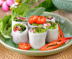vegetable spring rolls ,healthy food