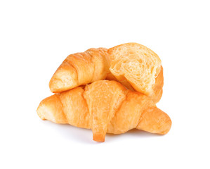 fresh croissant on white background