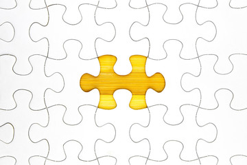 Fototapeta premium Missing piece of a jigsaw puzzle.