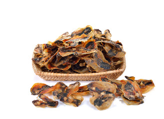 Dry Mussel on white background